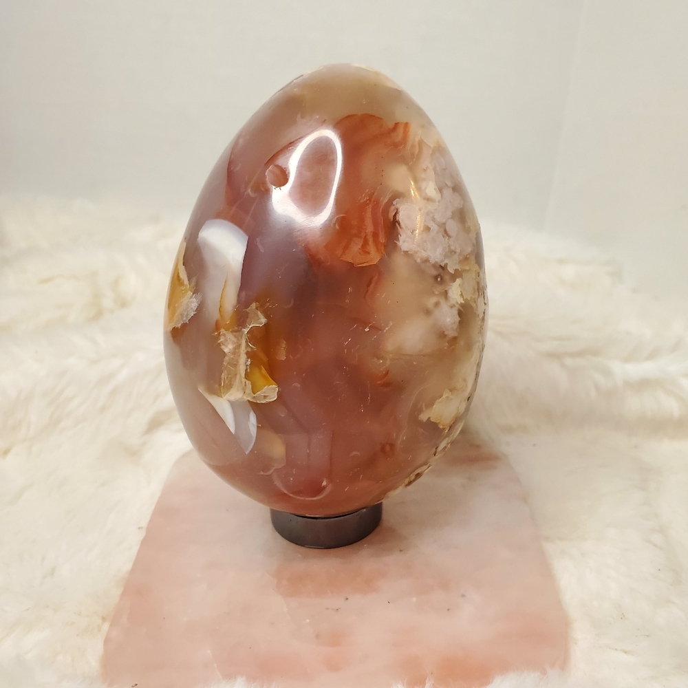 Large Sakura Flower Agate Egg - Picture 2 of 14